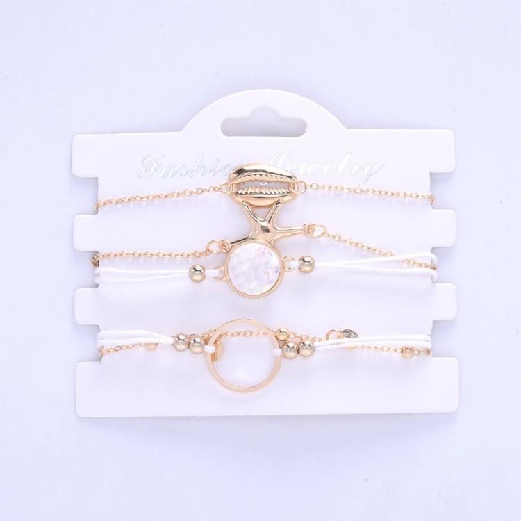 Oceanic Inspired Seashell 5 Piece Bracelet Set