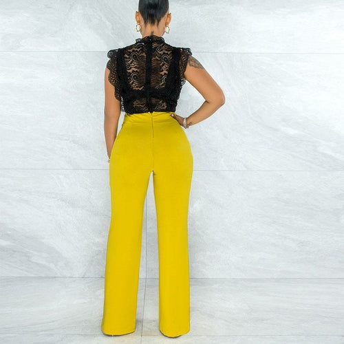 Women Solid High Waist Wide Leg Pants 31