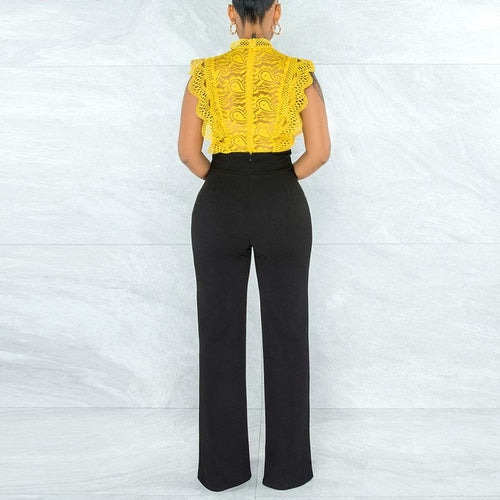 Women Solid High Waist Wide Leg Pants 31