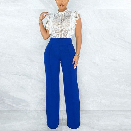 Women Solid High Waist Wide Leg Pants 31